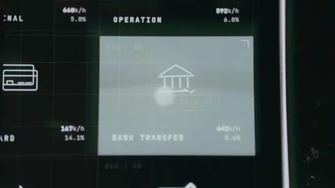 User clicks the bank icon to set bank transfer as the chosen transaction Stock Footage 333849652