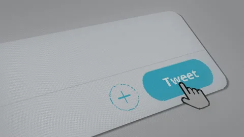 User clicks on tweet button on social media. Empty space for write. Video stock 235765224