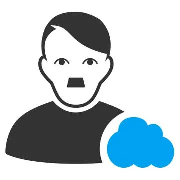 User Cloud Flat Vector Icon Stock Illustration