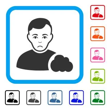 User Cloud Framed Dolor Icon Illustrazione stock