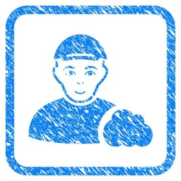 User Cloud Framed Stamp Illustrazione stock