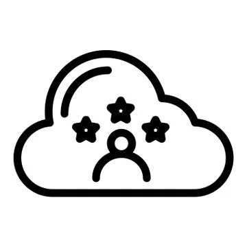 User in cloud line icon. Cloud with person and stars vector illustration Stock Illustration