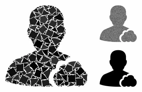 User cloud Mosaic Icon of Bumpy Parts Stock Illustration