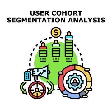 User cohort segmentation analysis business strategy concept Stock Illustration