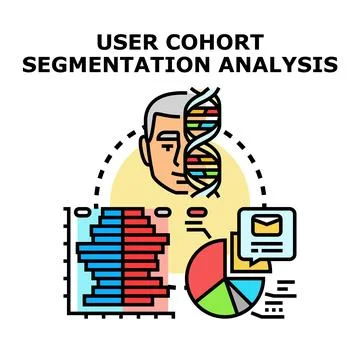 User cohort segmentation analysis for business growth Stock Illustration
