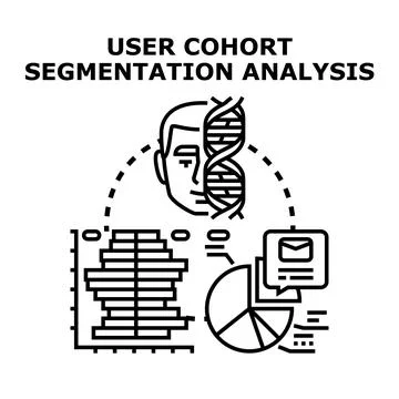 User cohort segmentation analysis for business growth Stock Illustration