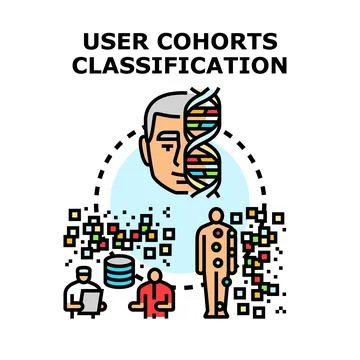User cohorts classification for data analysis Stock Illustration