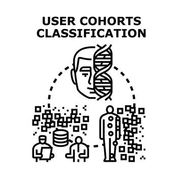 User cohorts classification for data analysis Stock Illustration