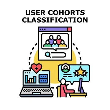User cohorts classification for segmentation and data analysis Stock Illustration
