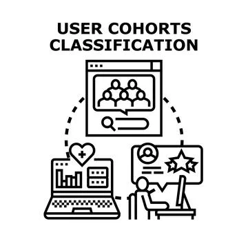 User cohorts classification for segmentation and data analysis Stock Illustration