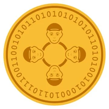 User Collaboration Network Digital Coin Stock Illustration