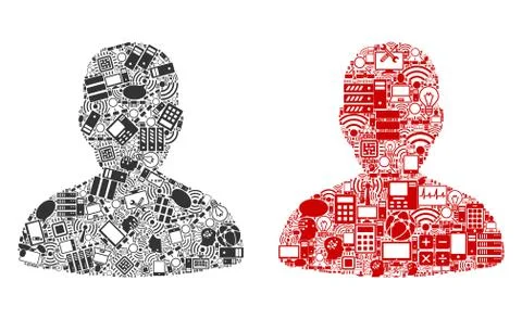 User Collage Icons for BigData Illustrazione stock