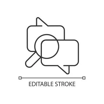 User comments moderation linear icon Stock Illustration