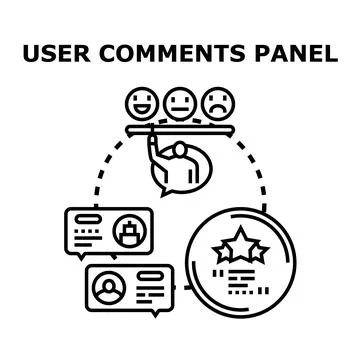 User comments panel concept for online feedback system 库存插图