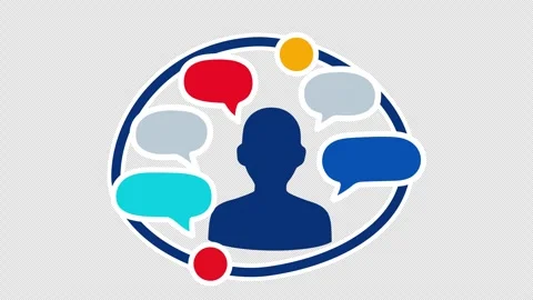 User Communication Icon with Speech Bubbles Vídeos de archivo 329622290