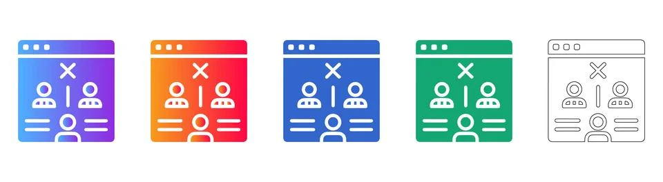 User Comparison and A/B Testing Web Browser Interface Icons Stockillustratie
