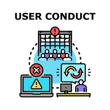 User conduct rules and online community regulation Stock Illustration