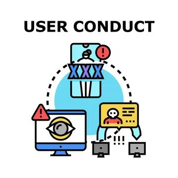 User conduct rules for online communication and safety Illustration