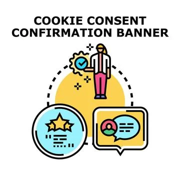 User confirming cookie consent and privacy settings Stock Illustration