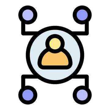 User connecting to multiple networks representing multitasking and collabor.. Stock Illustration