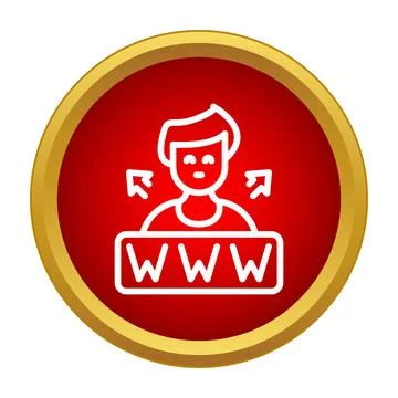 User connecting to world wide web icon Illustrazione stock