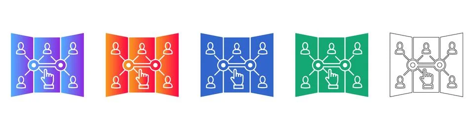 User Connection Mapping Icon Set イラスト素材