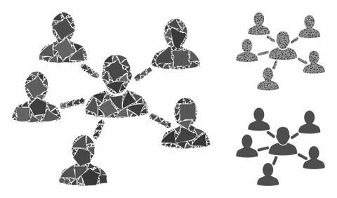 User connections Composition Icon of Rugged Items Stock Illustration