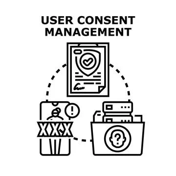 User consent management for digital privacy data protection 스톡 일러스트