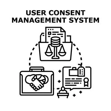 User consent management system for data privacy 스톡 일러스트