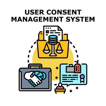 User consent management system for data privacy Stock Illustration