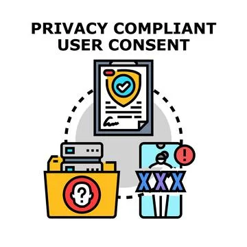 User consent for privacy compliant data management Stock Illustration