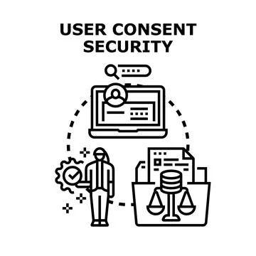 User consent security managing data privacy policy 库存插图
