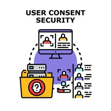 User consent security managing personal data protection Stock Illustration