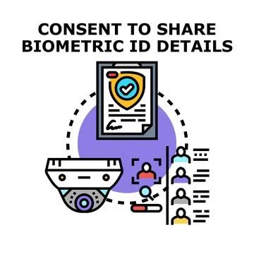 User consenting to share biometric identification details Stock Illustration