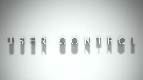 User control 3D title animation white text on a white background Stock Footage 298898577