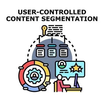 User controlled content segmentation process for personalization Illustrazione stock
