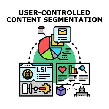 User controlled content segmentation vector concept Stock Illustration