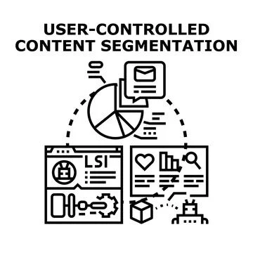 User controlled content segmentation vector concept Stock Illustration
