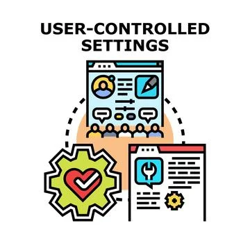 User controlled settings managing personal data preferences Stock Illustration
