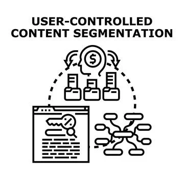 User controlling content segmentation for personalized experience Stock Illustration