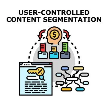 User controlling content segmentation for personalized experience Stock Illustration