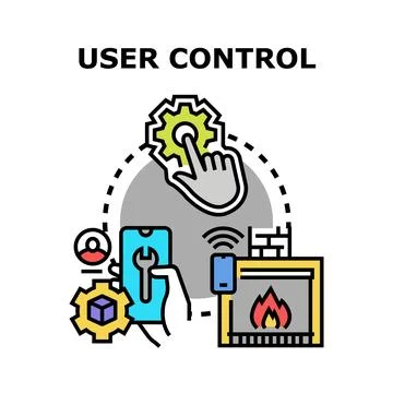 User controlling smart home systems with mobile device Stock Illustration