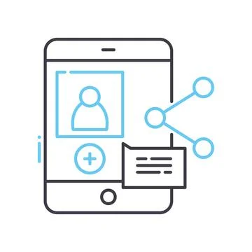 User create content line icon, outline symbol, vector illustration, concept sign Stock Illustration