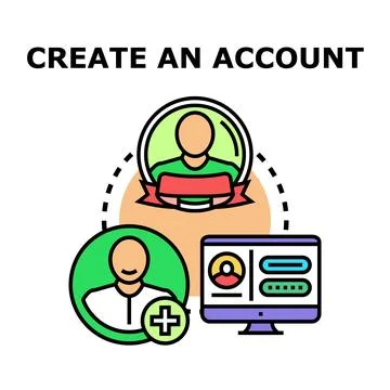 User creating online account and registering profile Stock Illustration
