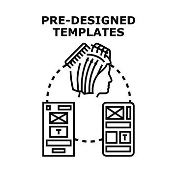 User creating website using pre designed templates concept 스톡 일러스트