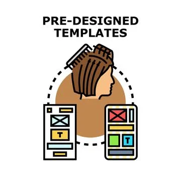 User creating website using pre designed templates concept Stock Illustration