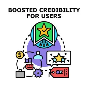 User credibility boosting digital verification system Stock Illustration