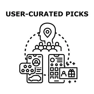 User curated picks concept vector illustration Stock Illustration