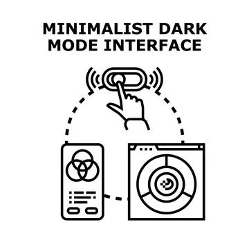 User customizing dark mode interface for digital system Stock Illustration