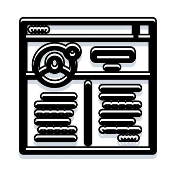 User dashboard displaying complex interface layout design Stockillustratie